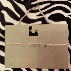 NWT Urban Outfitters SMILE Necklace w Mini Pearls
